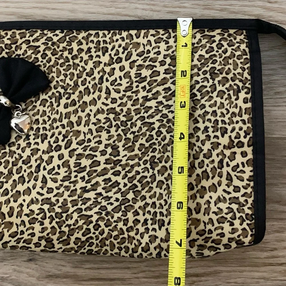 Leopard Bow Cosmetics Bag